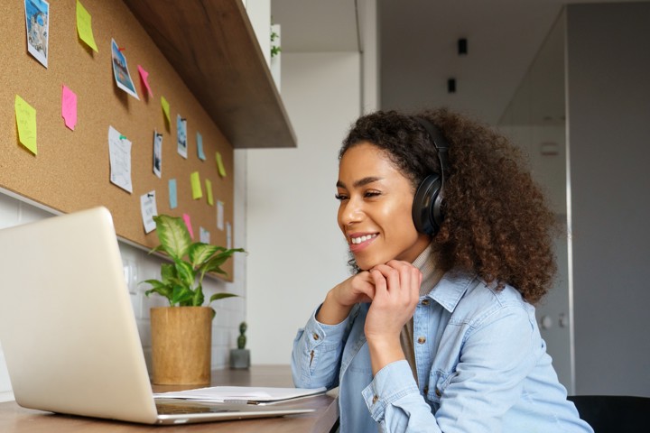 Woman Watching Webinar (2)