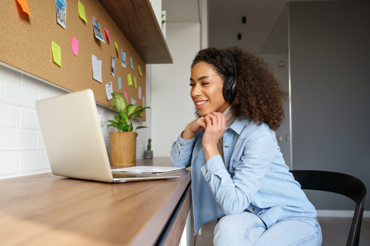 Woman Watching Webinar